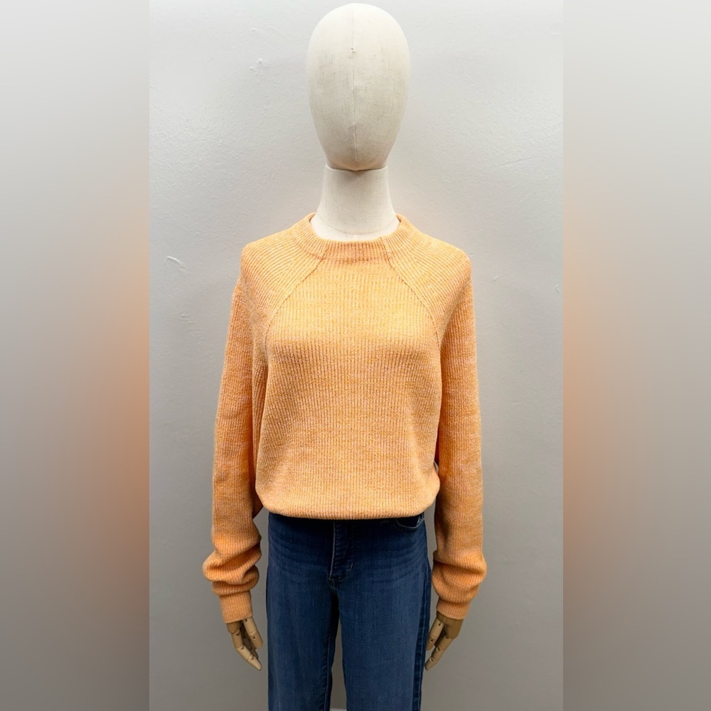 Free People Orange Ribbed Knit Sweater Size Small